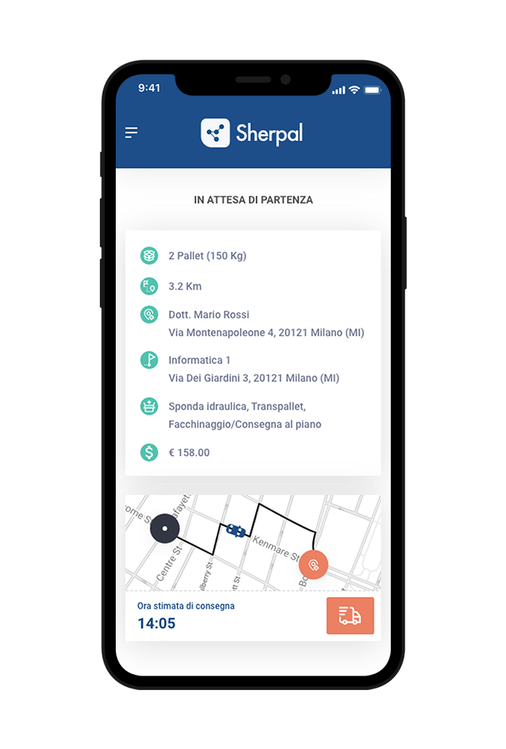 Sherpal Mobile app Percorso